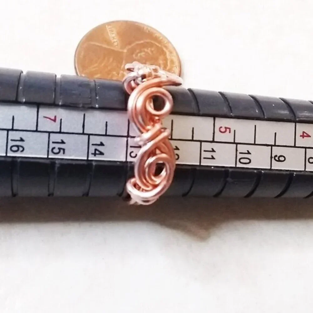 Feminine Swirls & Curls! Uniquely Handmade Copper Wire Wring Sz 6